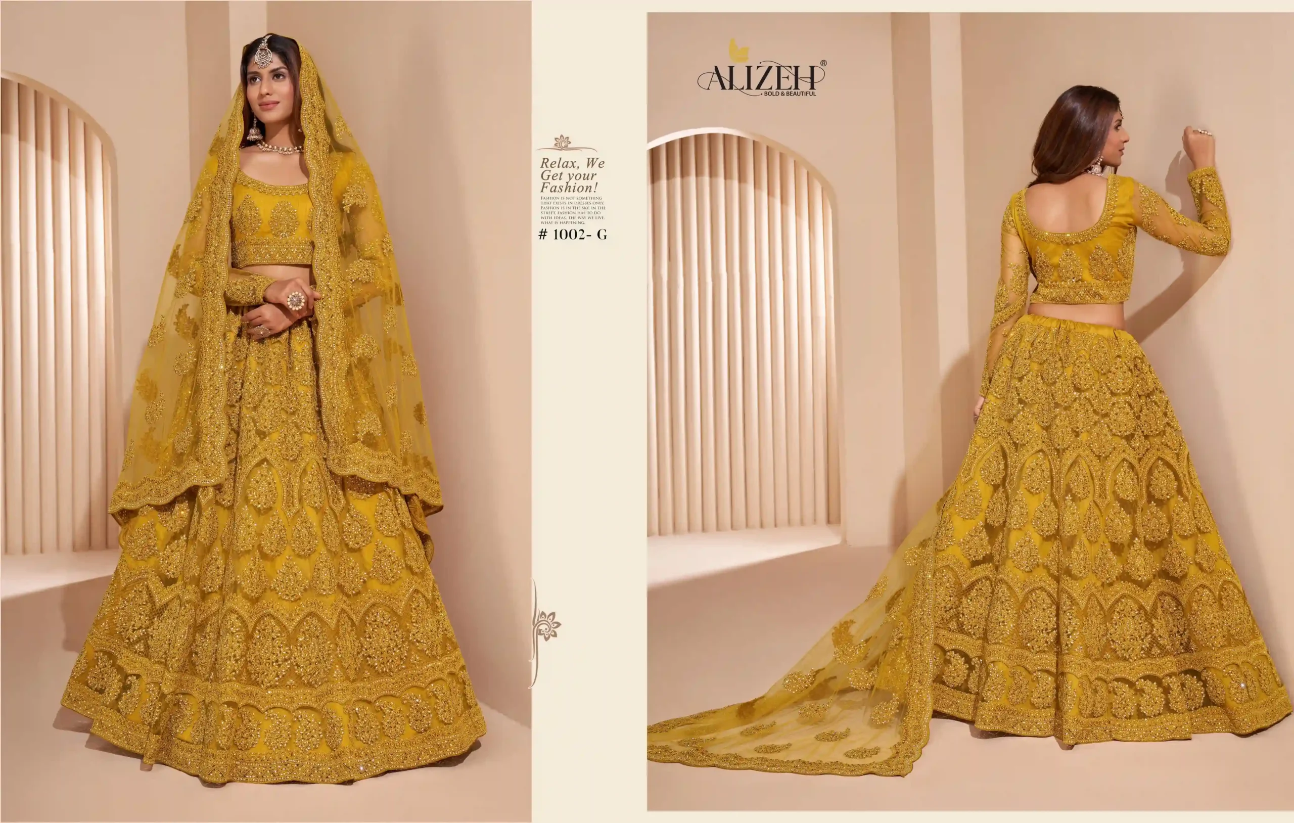 Alizeh Heritage Colour Saga 1002 Colours Butterfly Net Wholesale Lehenga Catalog